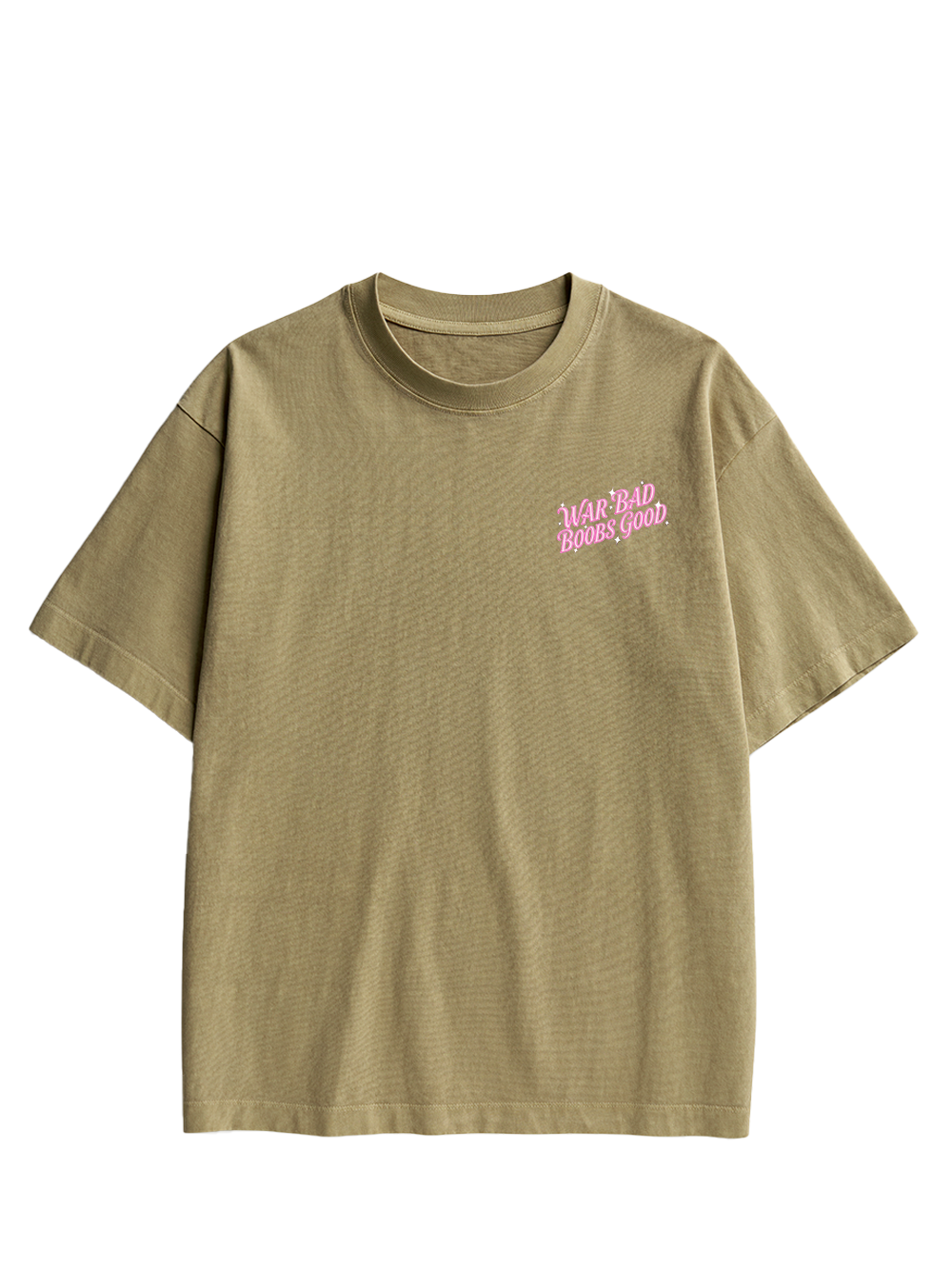 WAR BAD BOOBS GOOD DOUBLE SIDED PRINT WASHED TSHIRT