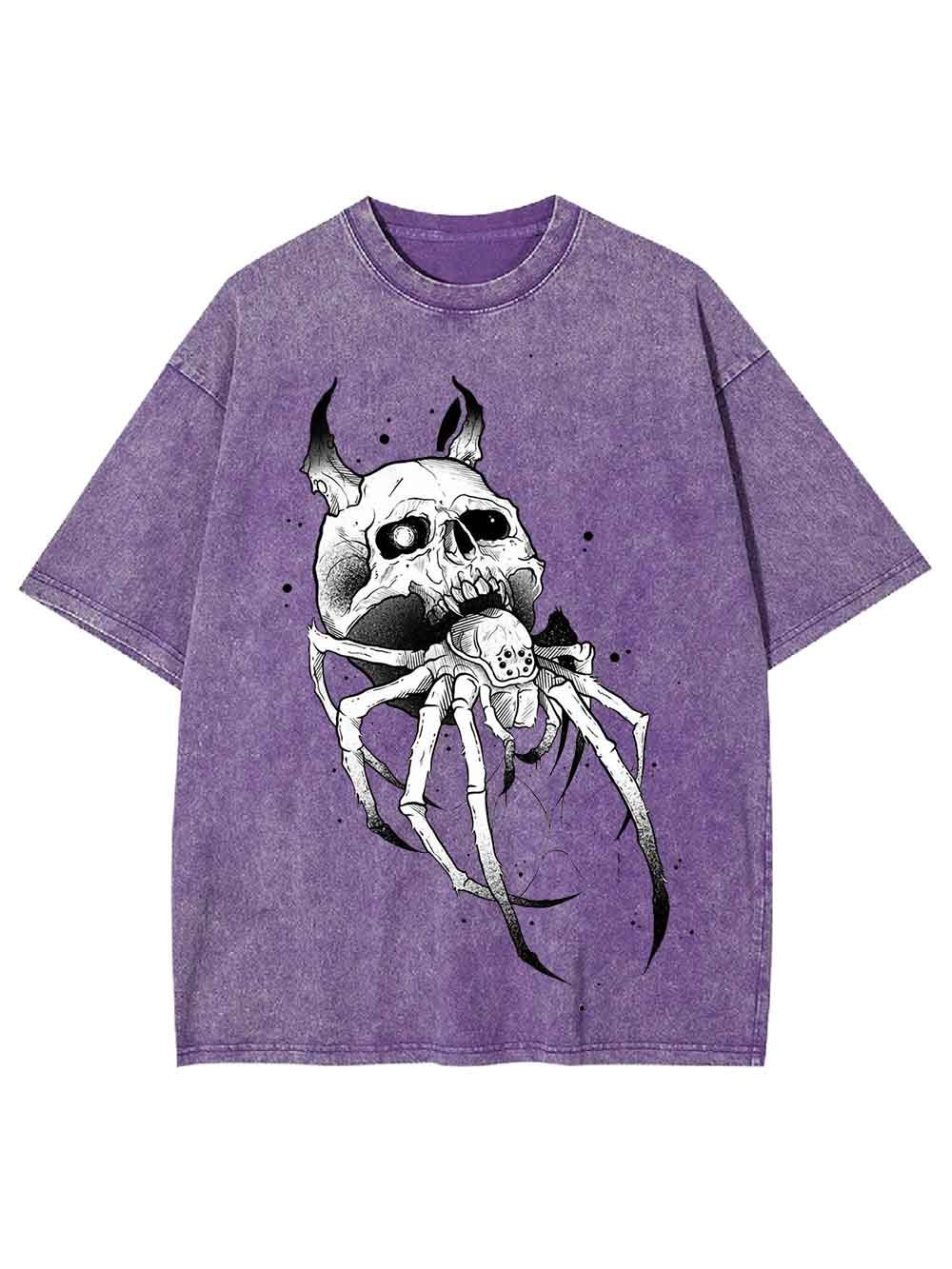 Skull-Spider Hybrid Washed Tshirt