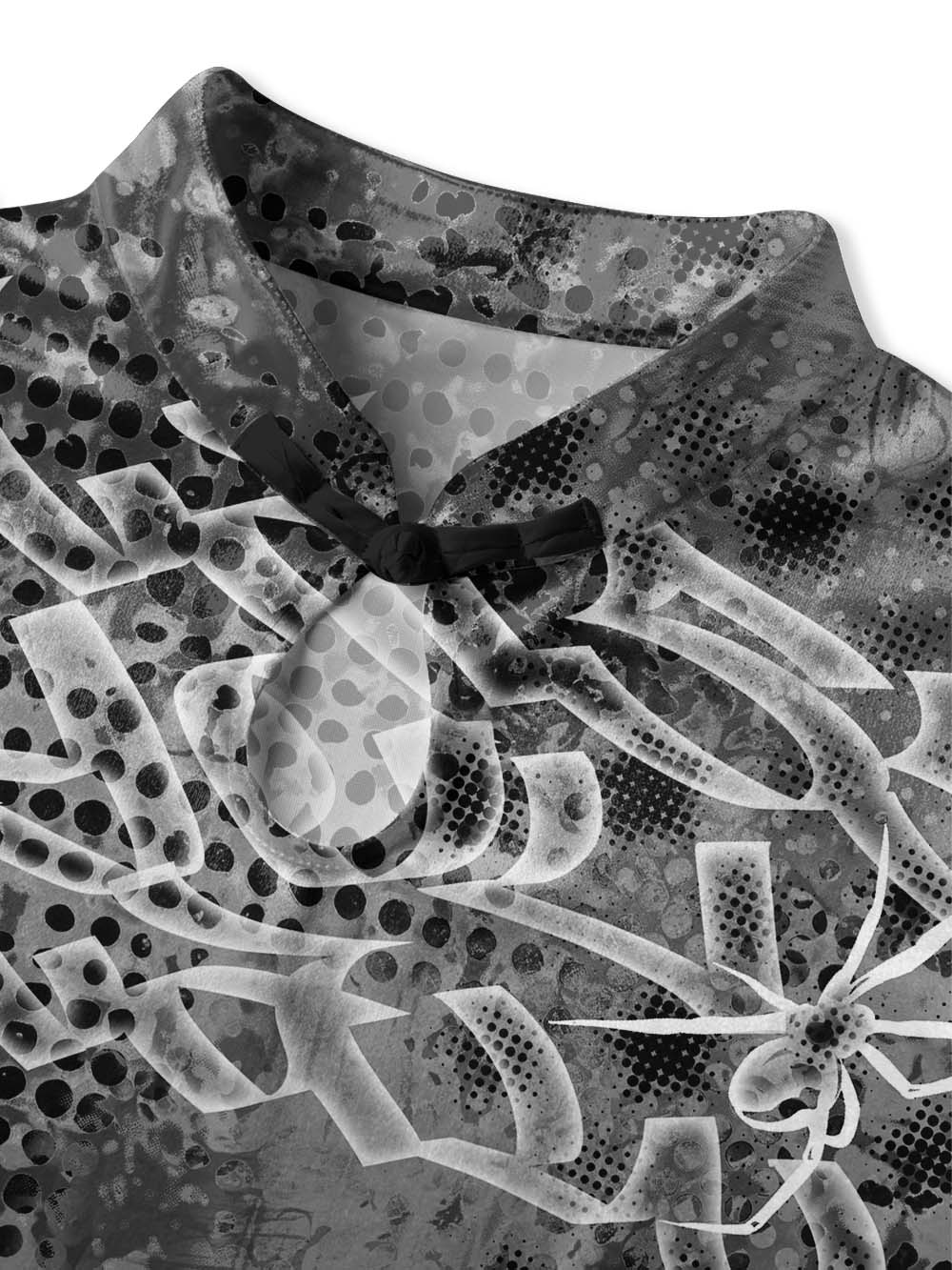 MONO GRUNGE QIPAO MINI DRESS
