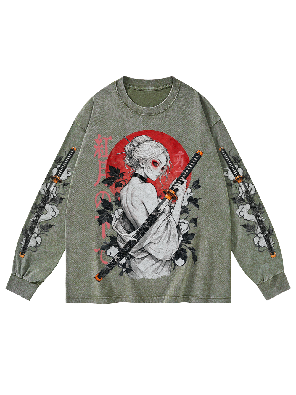 SAMURAI MAIDEN WASHED LONG-SLEEVE GRAPHIC TSHIRT