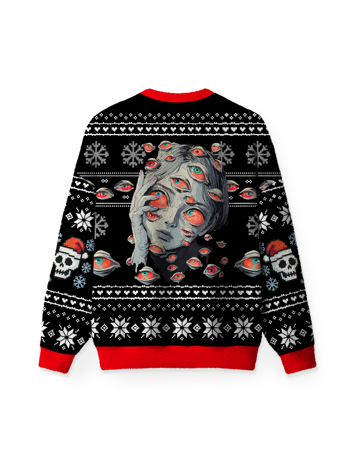 Multi Eyed Girl Skeleton UGLY CHRISTMAS SWEATSHIRT