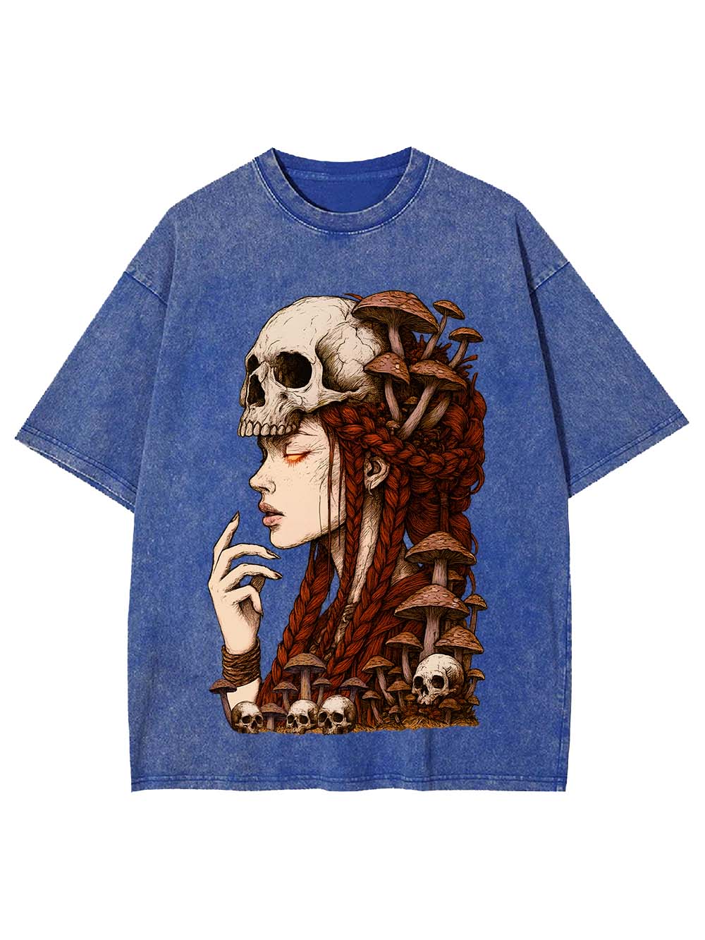 Skeleton Mushroom Witch Washed Tshirt