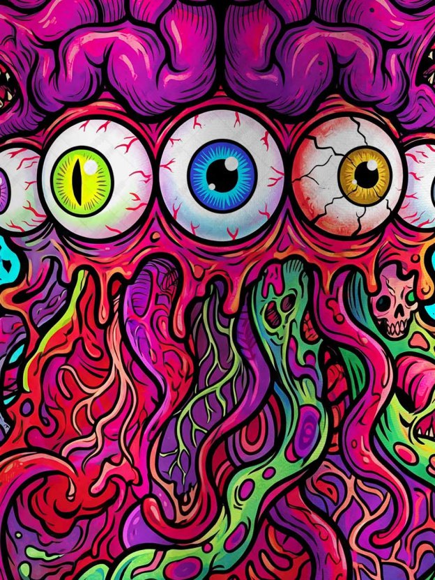 Mind Melt Psychedelic Art Eco Oversized Graphic Tees