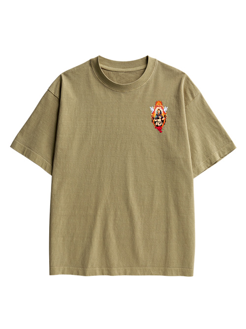 Holy Rose Rebel Double Sided Print Washed TShirt