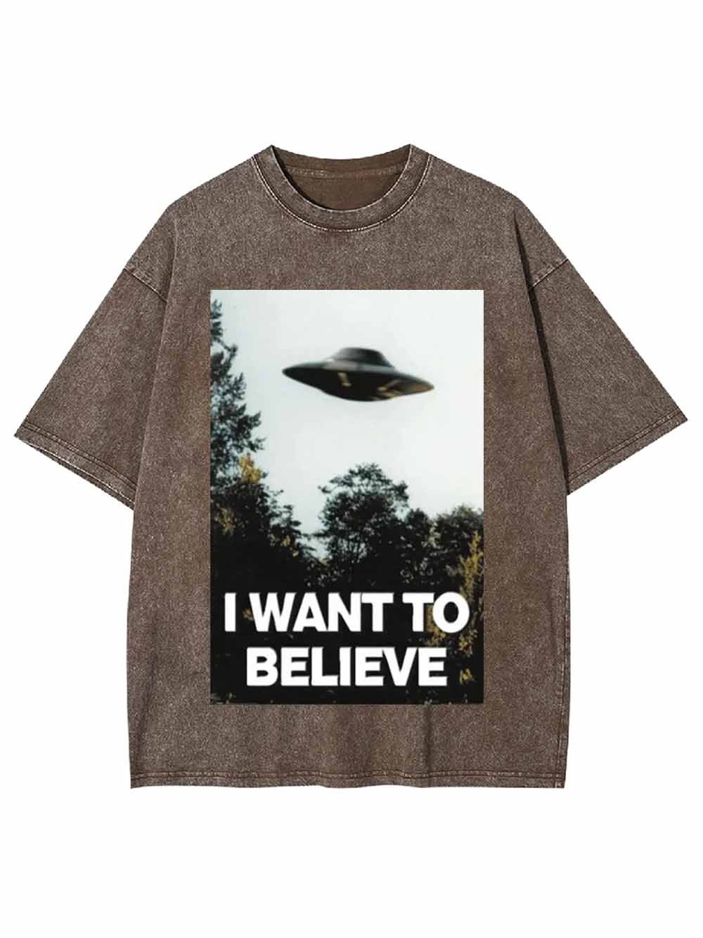 I WANT TO BELIEVE WASHED TSHIRT