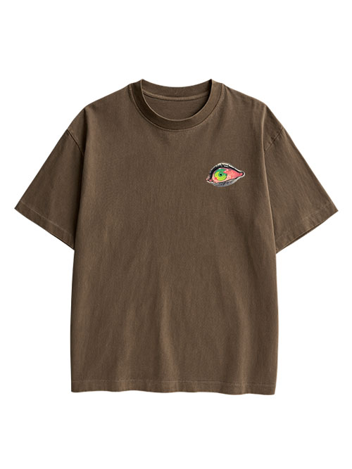 THOUSAND EYED FANTASY DOUBLE SIDED PRINT WASHED TSHIRT