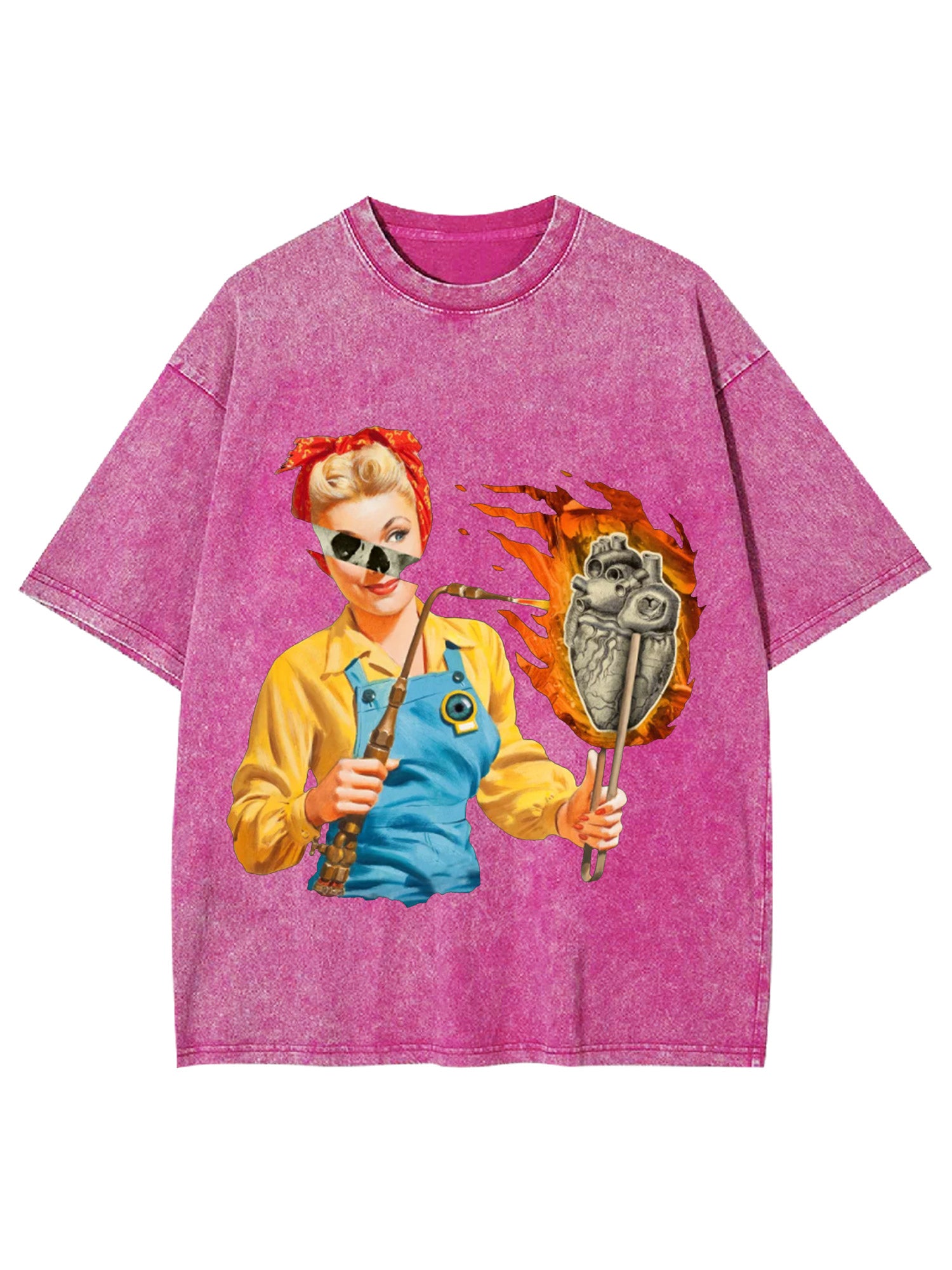 Burning Heart Washed Tshirt