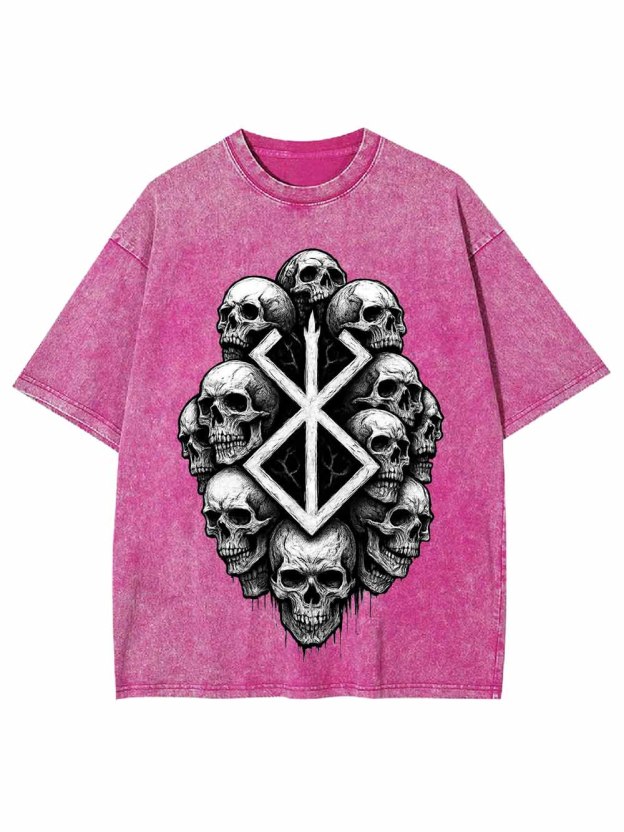 SKULL EMBLEM WASHED TSHIRT