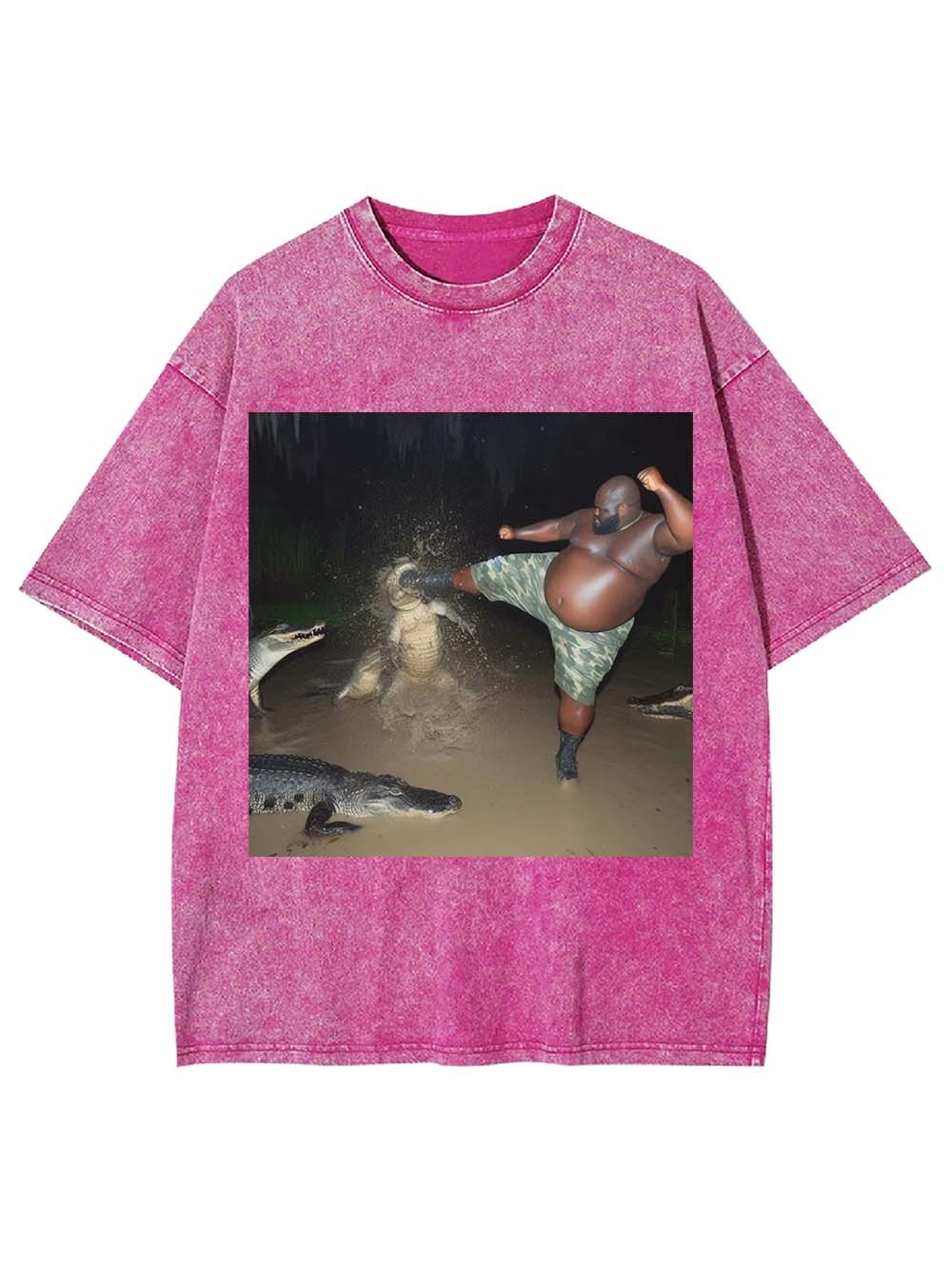 Kicking an alligator in the swamp Washed Tshirt