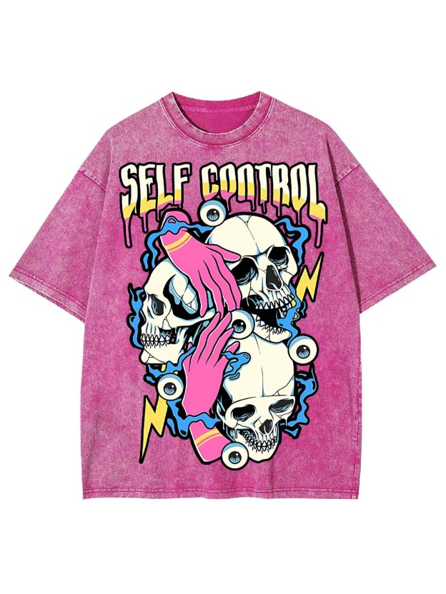 SELF CONTROL CHAOS WASHED TSHIRT
