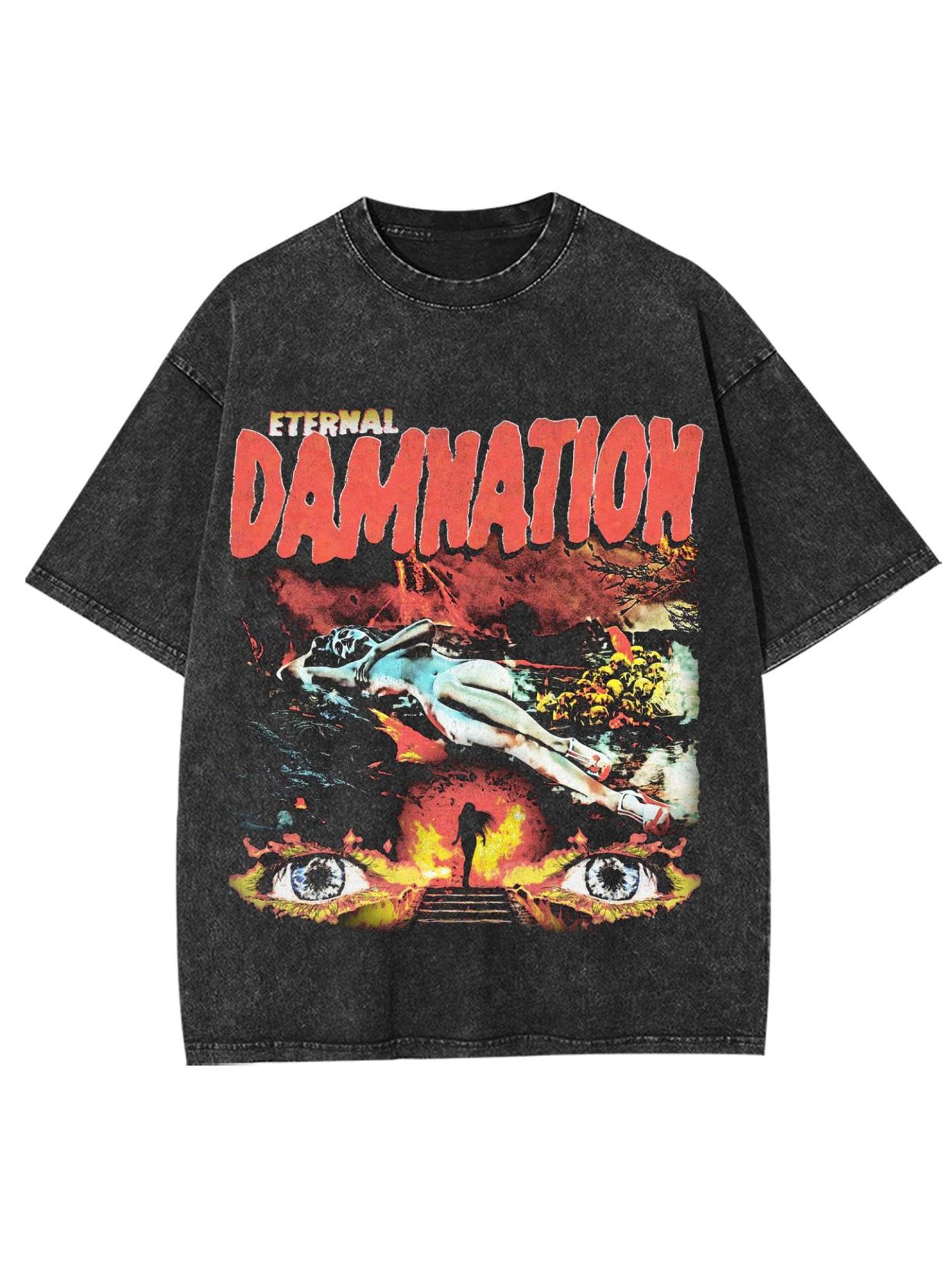 ETERNAL DAMNATION WASHED TSHIRT-ClassyOutlaw Sale