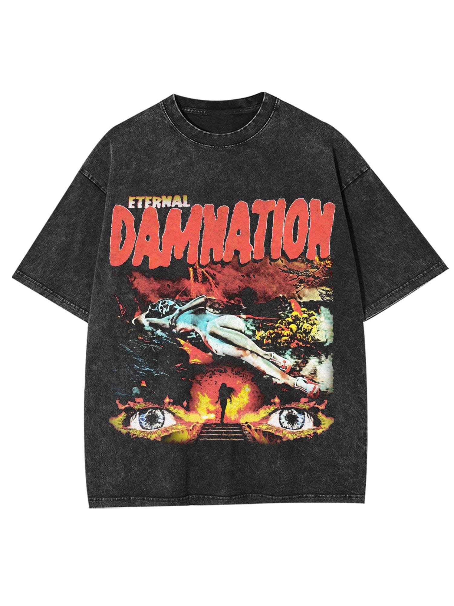 ETERNAL DAMNATION WASHED TSHIRT-ClassyOutlaw Sale