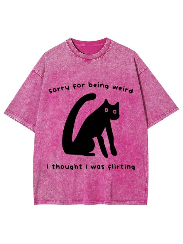 Sorry For Being Weird   I Thought I Was Flirting Washed Tshirt