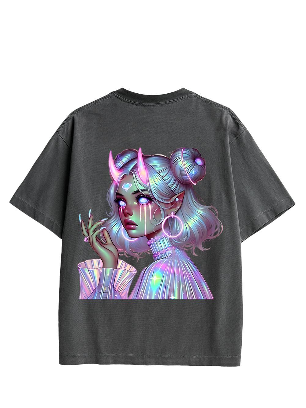 NEON DREAMSCAPE DOUBLE SIDED PRINT WASHED TSHIRT