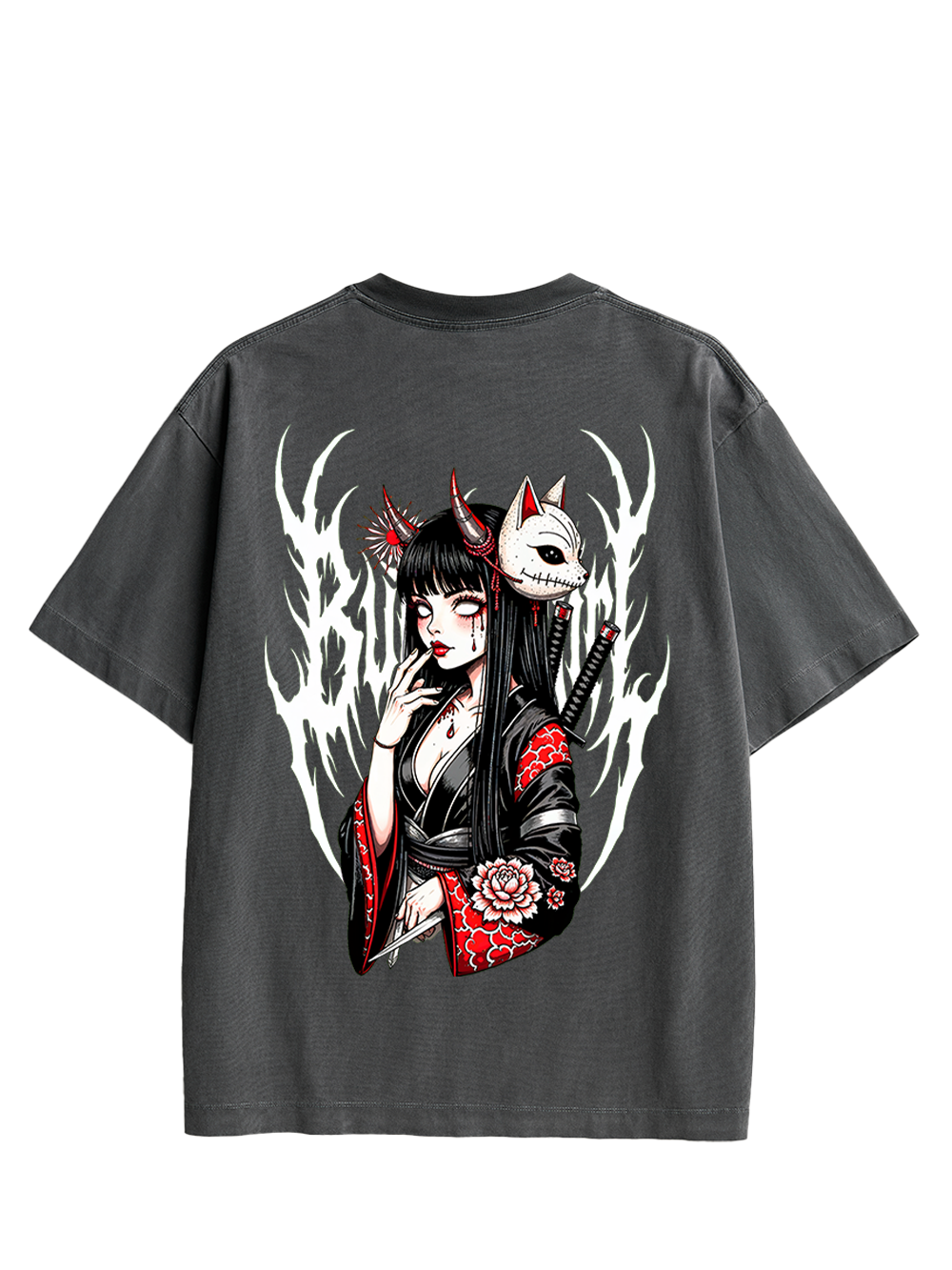 FOX MASK ENCHANTRESS DOUBLE SIDED PRINT WASHED TSHIRT