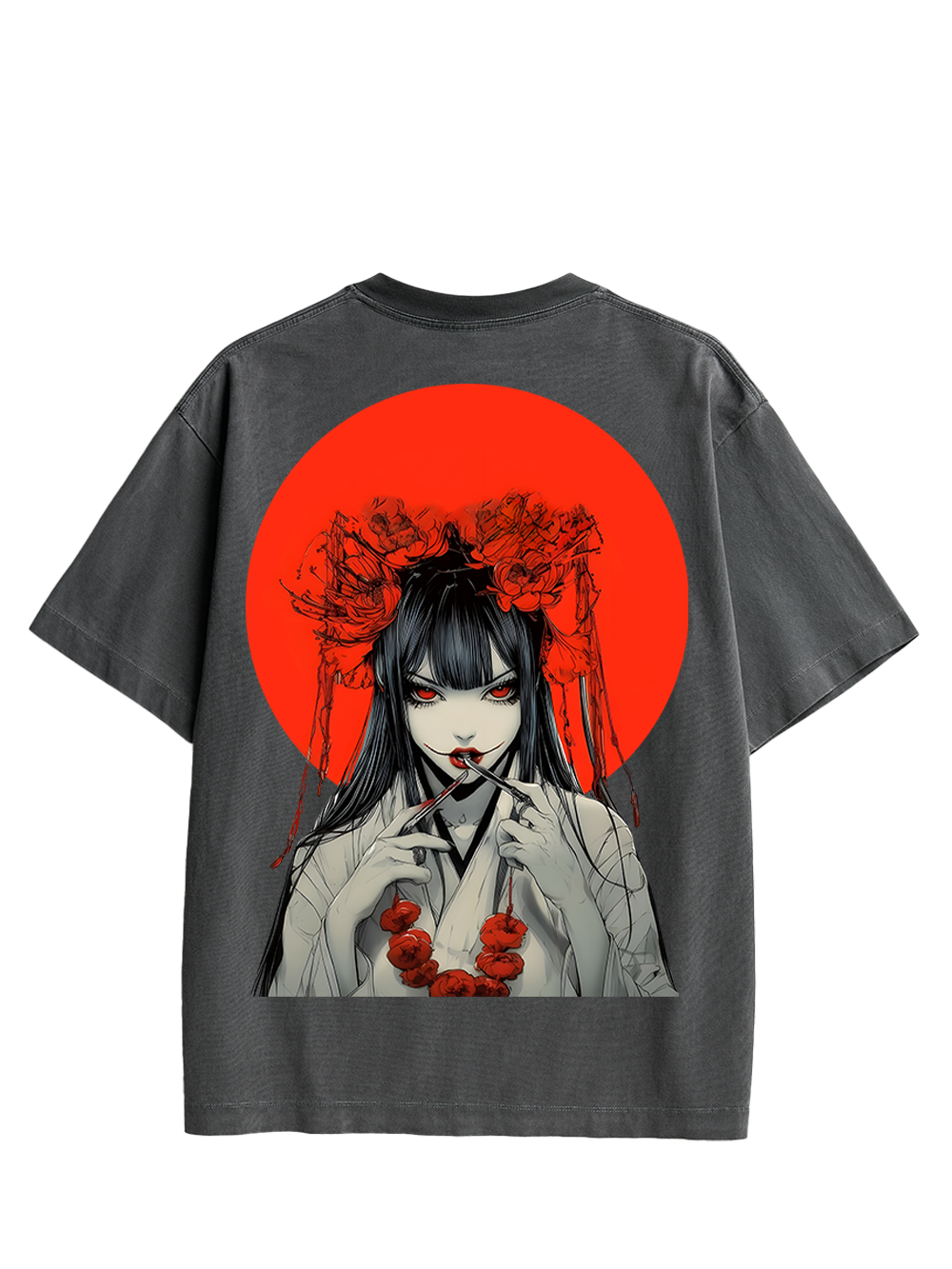 CRIMSON ENCHANTRESS DOUBLE SIDED PRINT WASHED TSHIRT