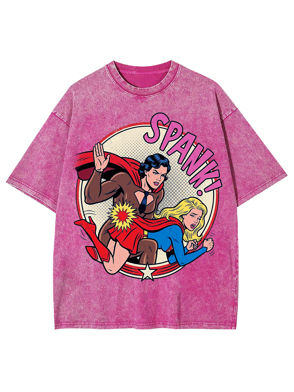 SPANK COMIC SUPERHERO WASHED TSHIRT