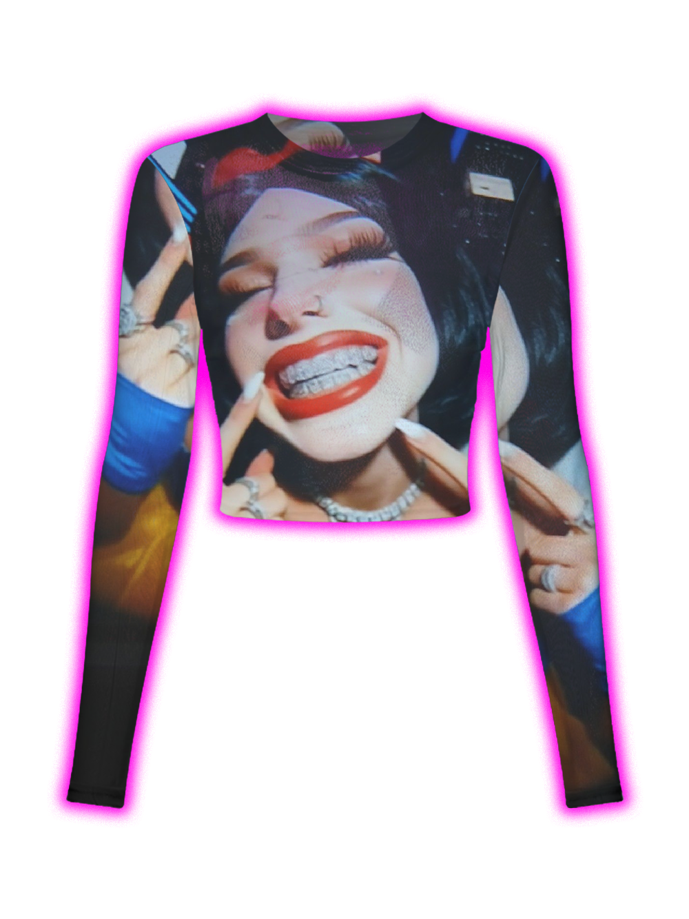 MIDNIGHT PARTY SNAPSHOT MESH TOP