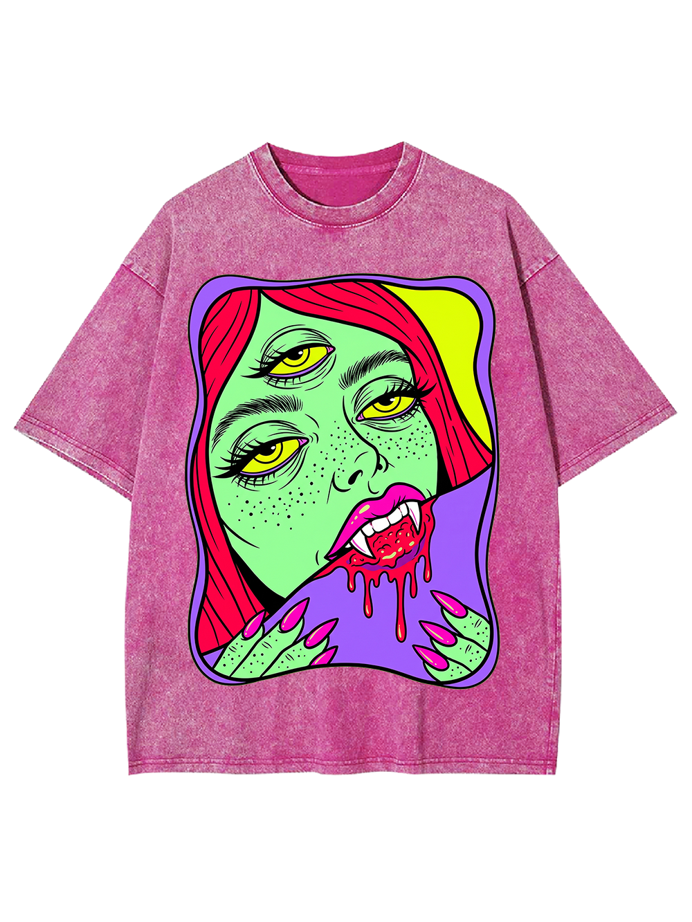 THREE-EYED VAMPIRE GIRL WASHED TSHIRT
