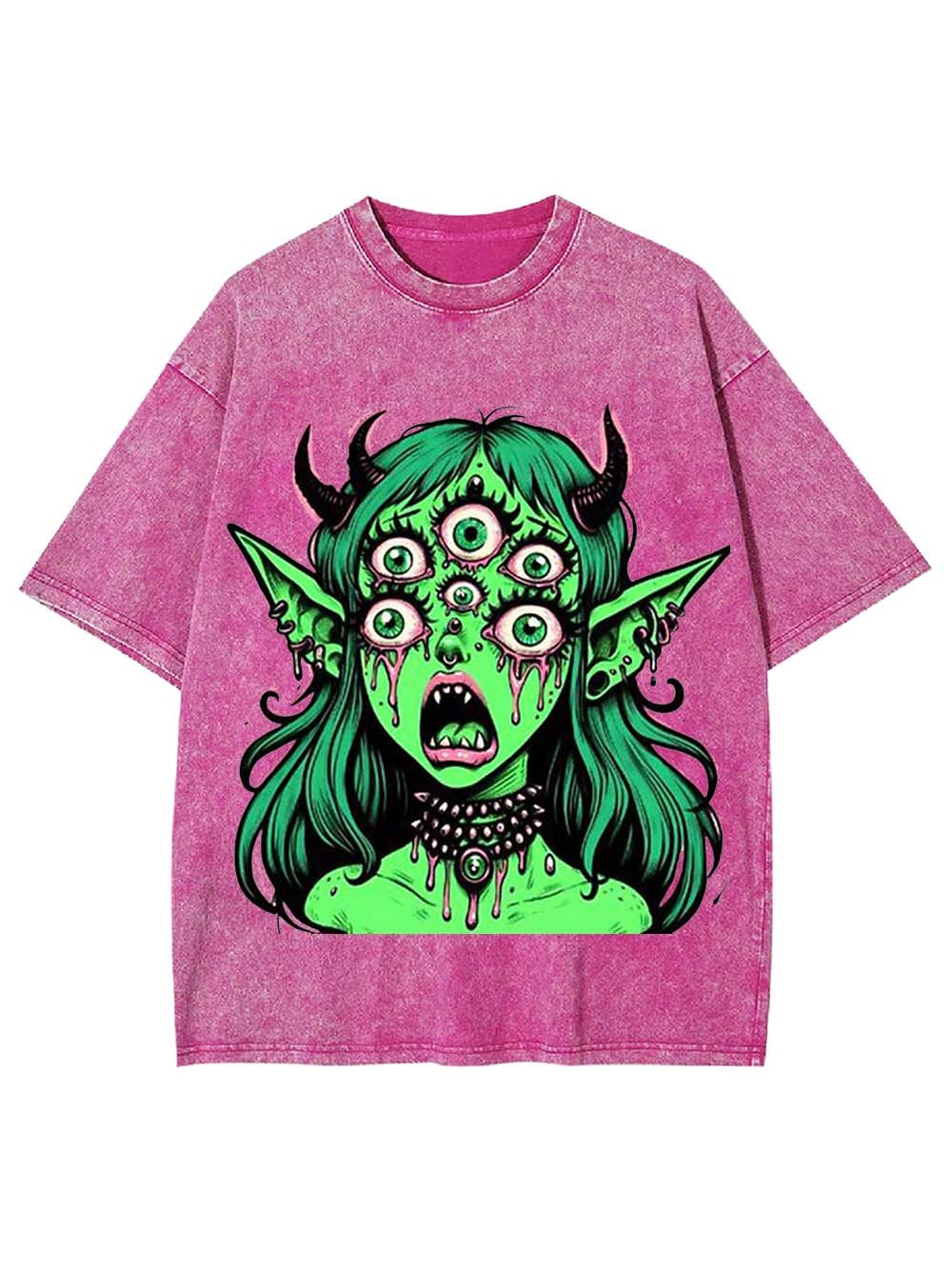Multi-Eyed Demoness Washed Tshirt