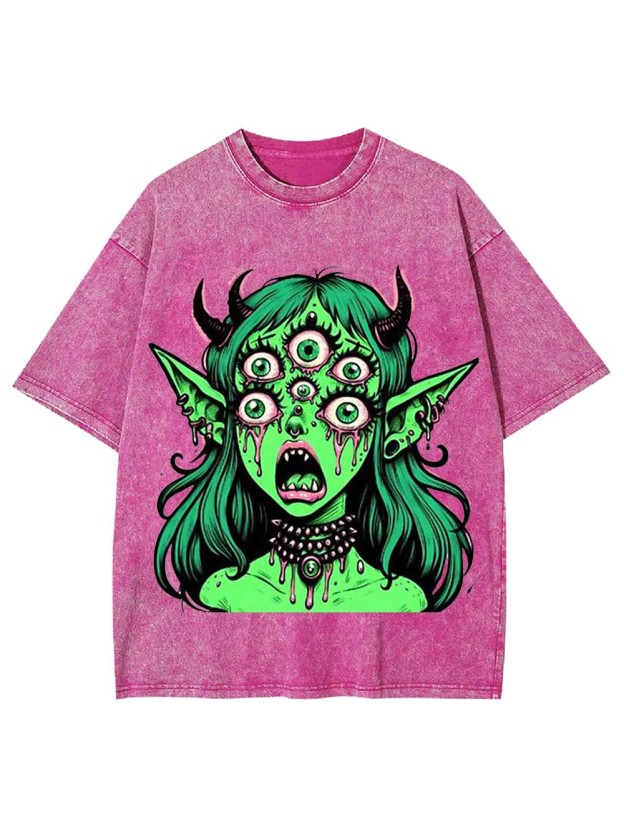 Multi-Eyed Demoness Washed Tshirt