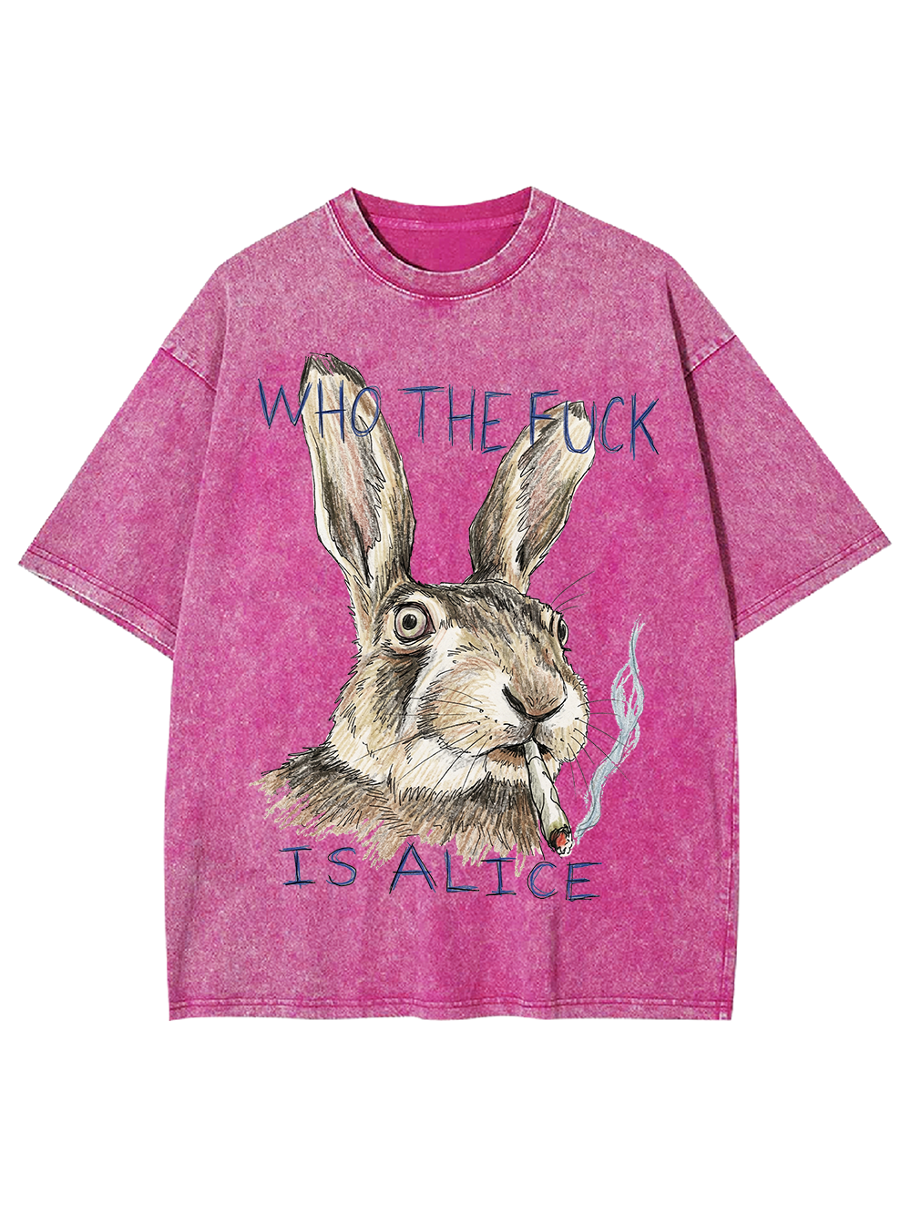 WHO THE F IS ALICE RABBIT WASHED TSHIRT