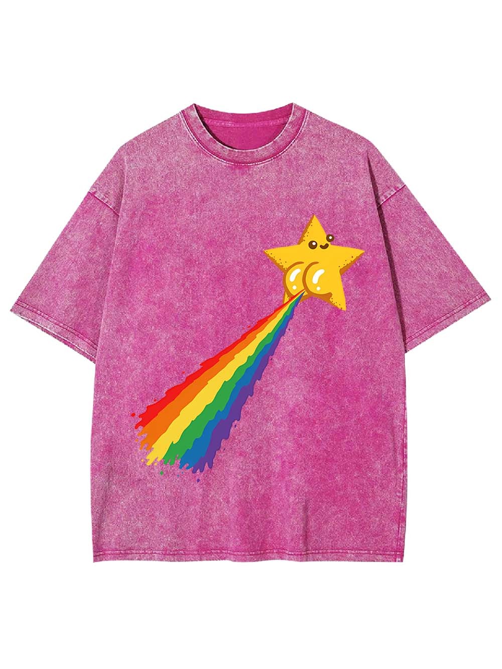 Rainbow - Pooping Star Washed Tshirt