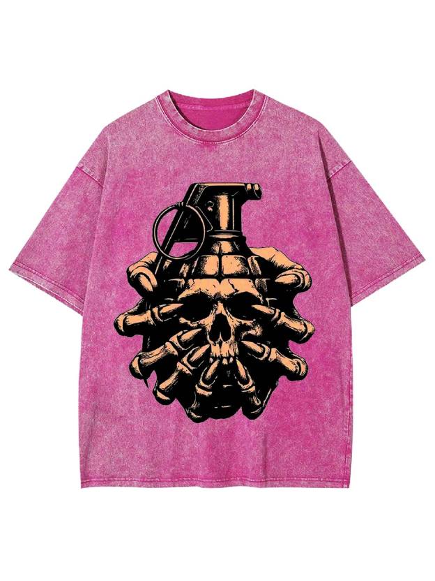 Skull Grenade Washed Tshirt
