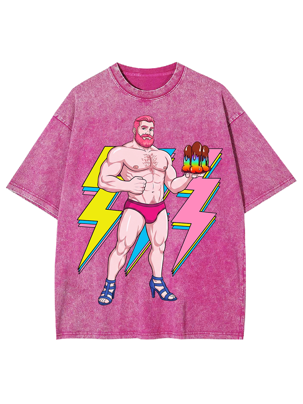LIGHTNING MUSCLE POP WASHED TSHIRT