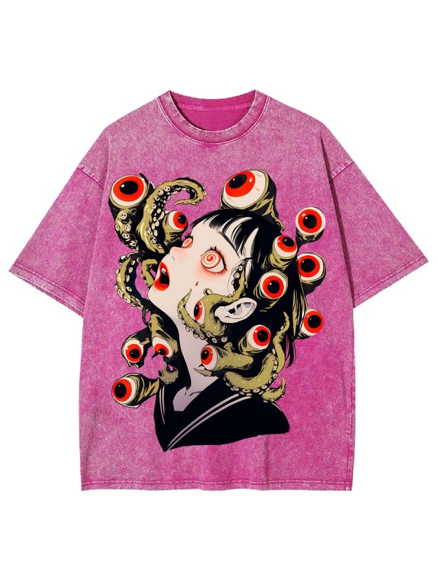 Eyes and Octopus Washed Tshirt