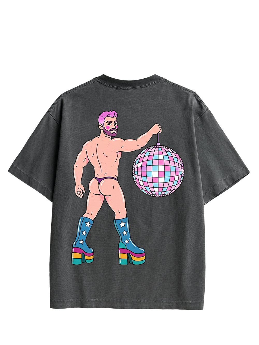 DISCO DIVA DUDE AAA DOUBLE SIDED PRINT WASHED TSHIRT