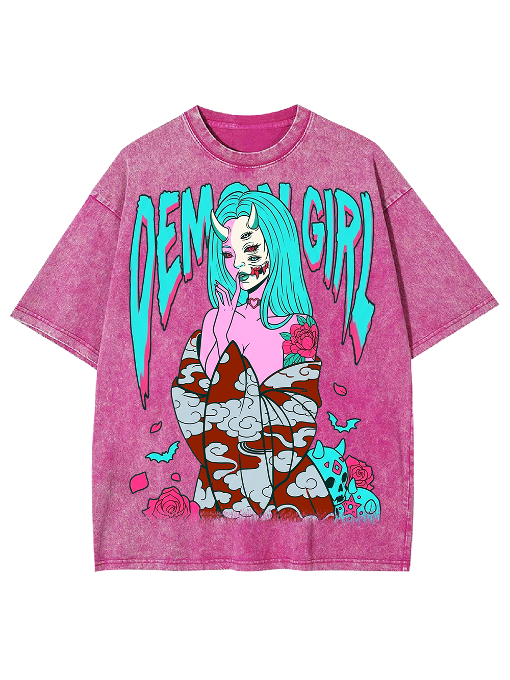 DEMON GIRL AAA WASHED TSHIRT