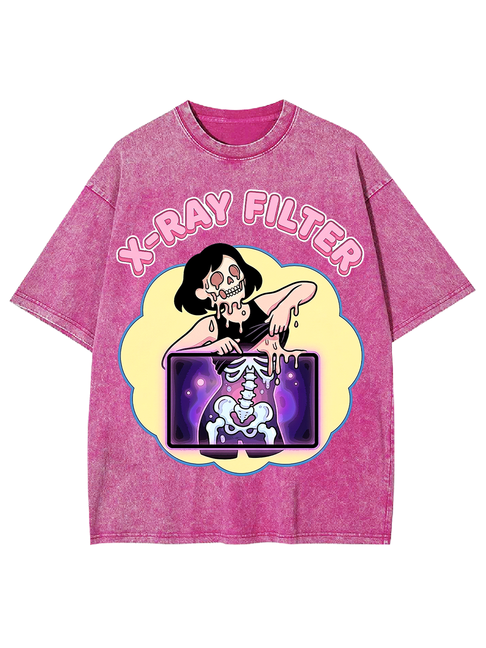 X-RAY FILTER SKELETON AAA WASHED TSHIRT