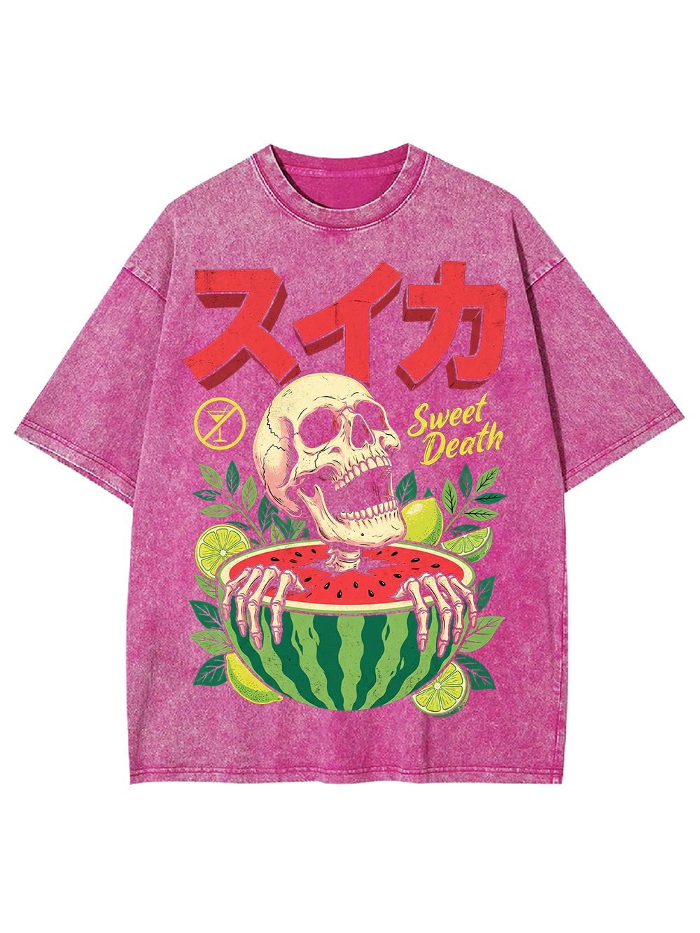 SWEET DEATH WATERMELON SKULL AAA WASHED TSHIRT