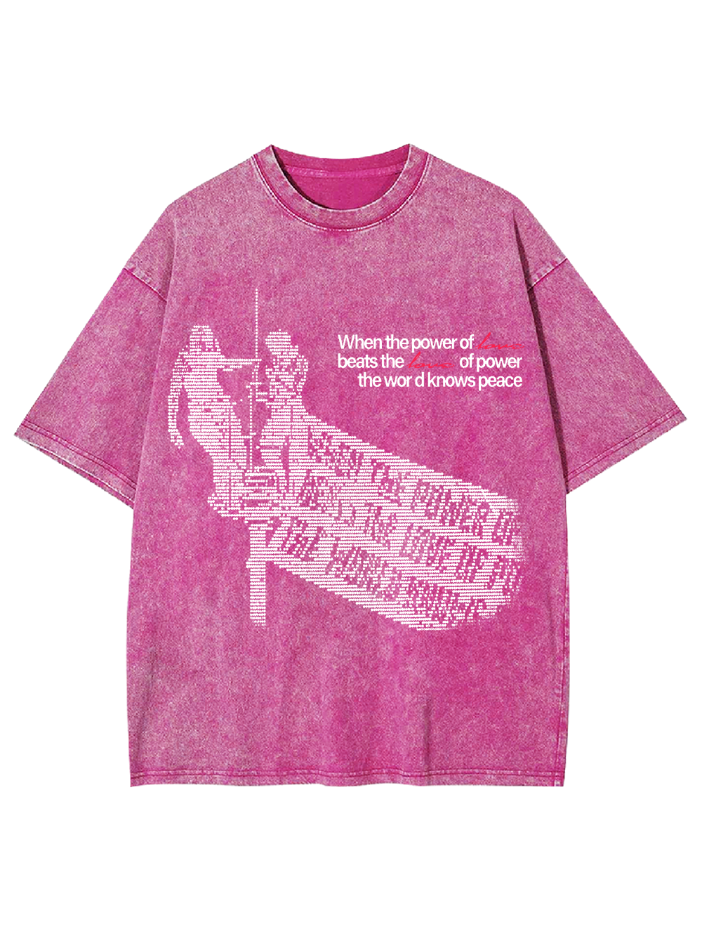 POWER LOVE PEACE WASHED TSHIRT
