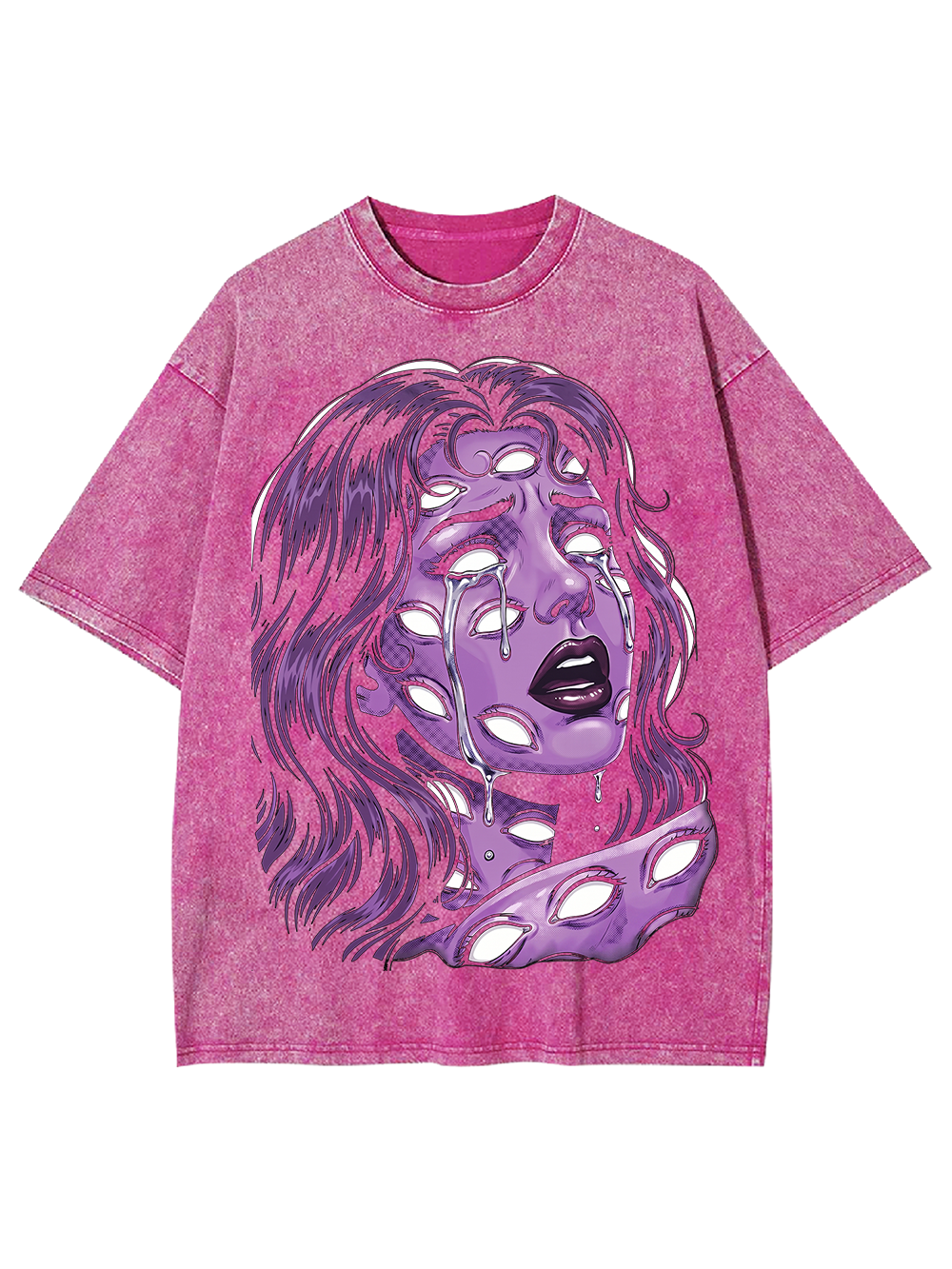 PURPLE CRYING EYES AAA WASHED TSHIRT