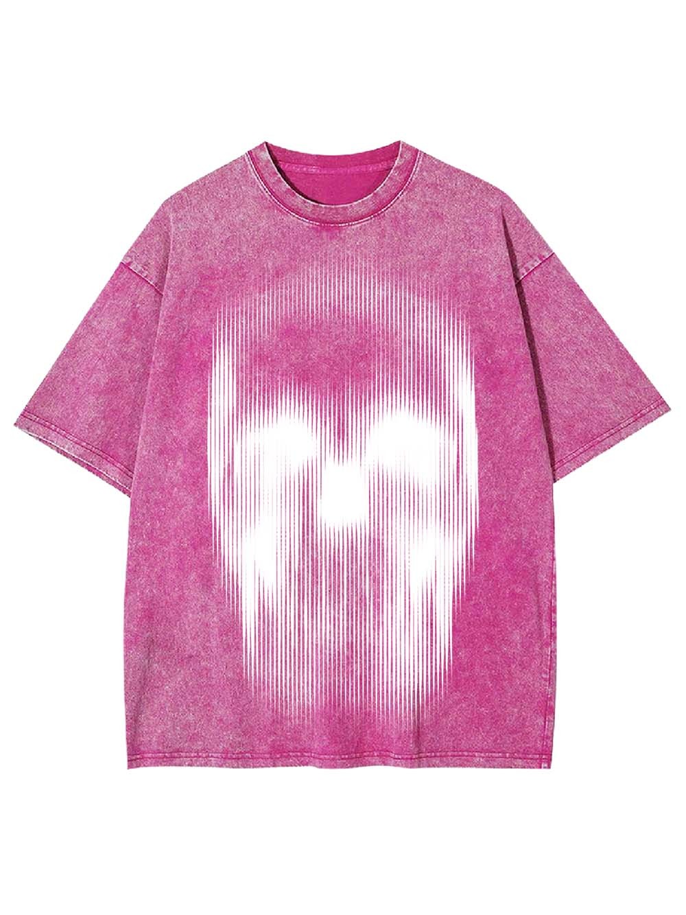 Distorted Skull Art Washed Tshirt