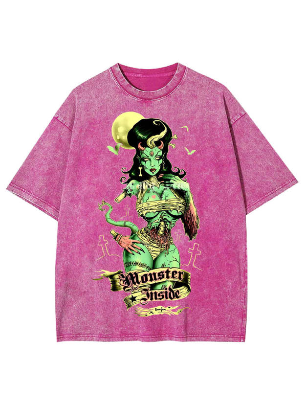 Monster Inside Washed Tshirt