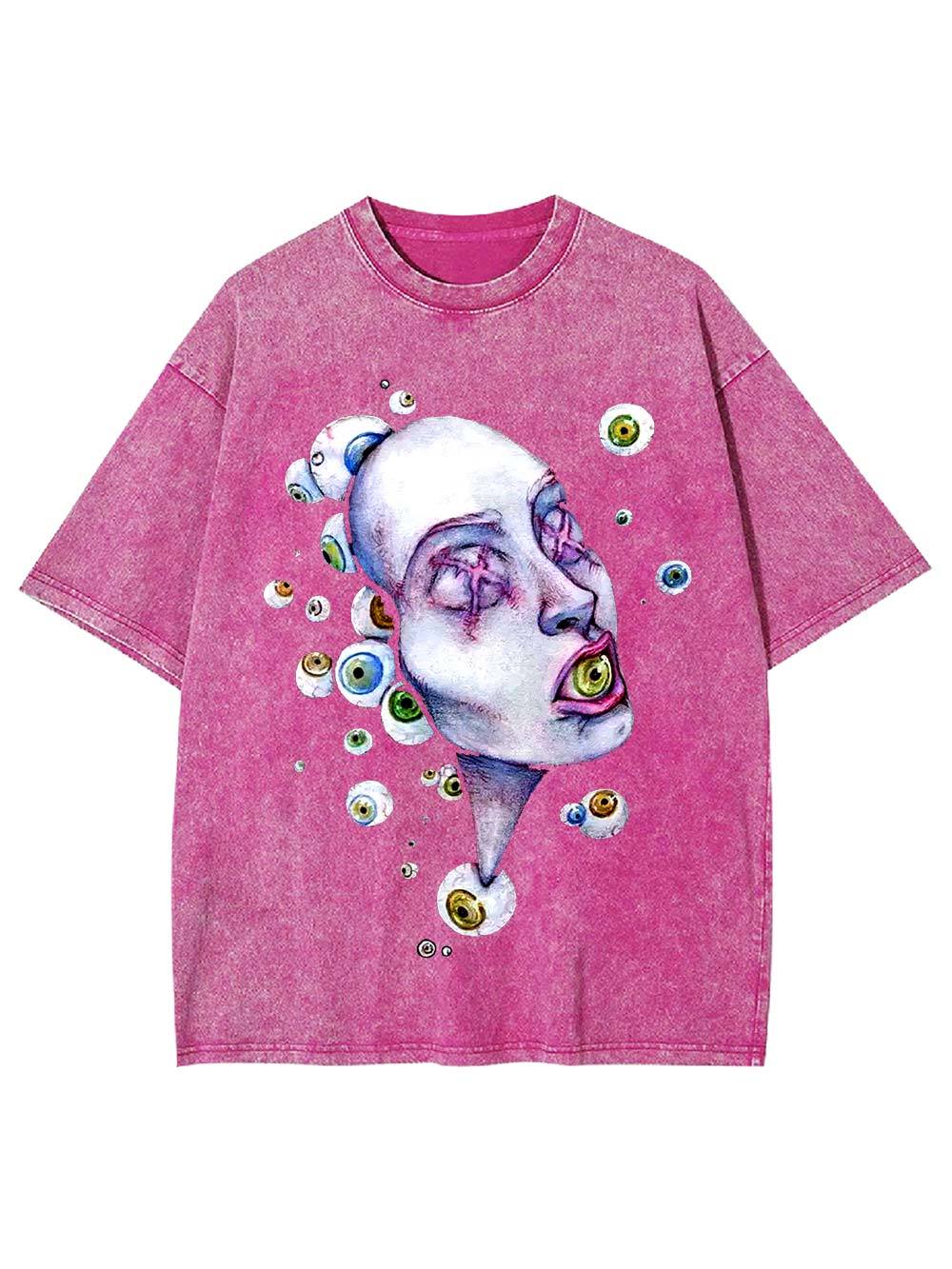 Surreal Eyeball Visions Washed Tshirt