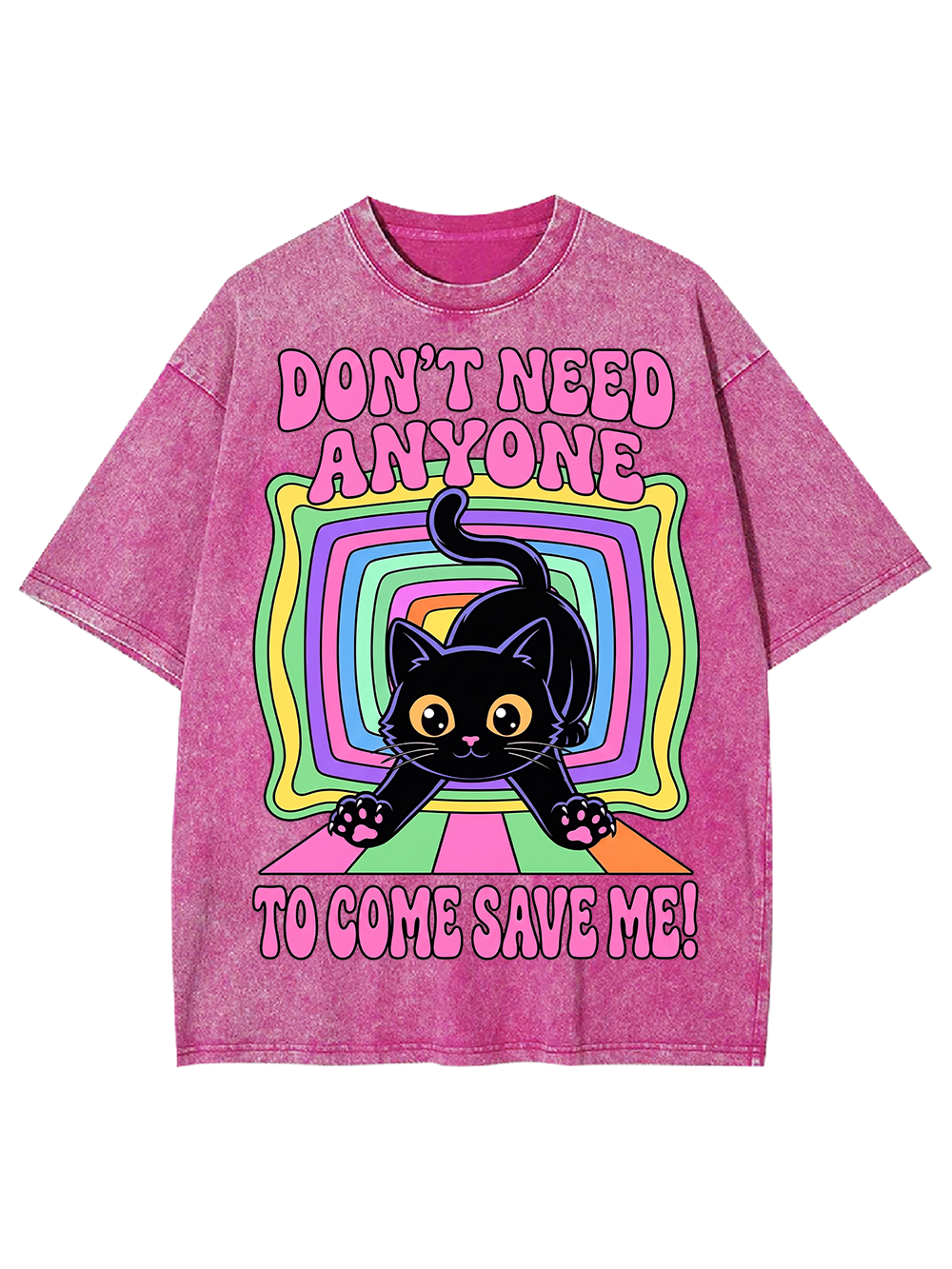 RAINBOW RESCUE CAT AAA WASHED TSHIRT