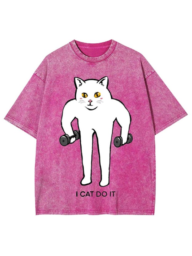 I Cat Do It Washed Tshirt
