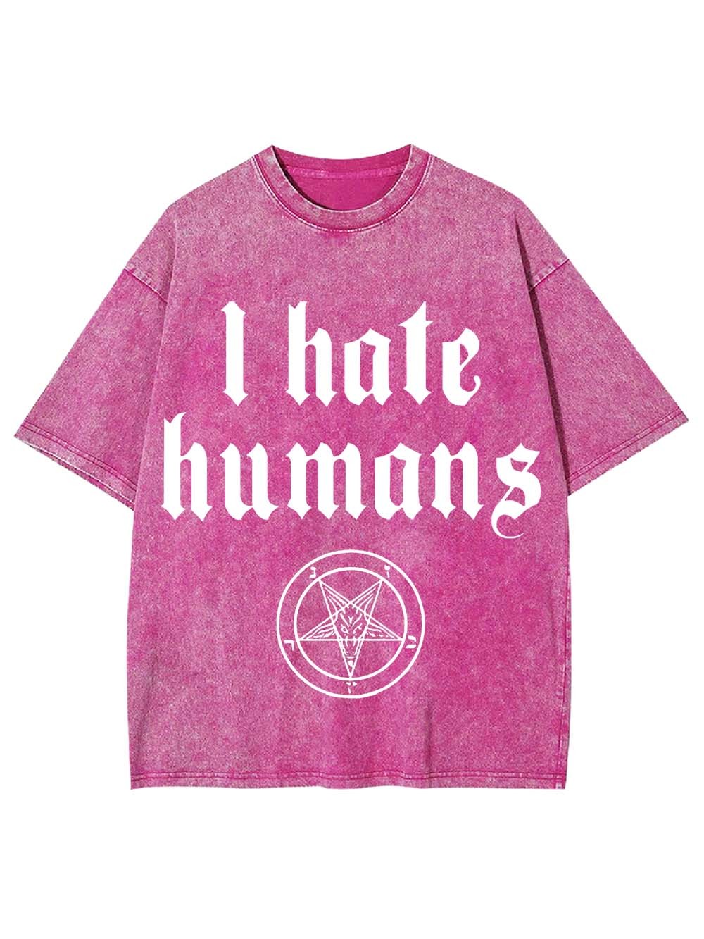 I Hate Humans Washed Tshirt-ClassyOutlaw Sale