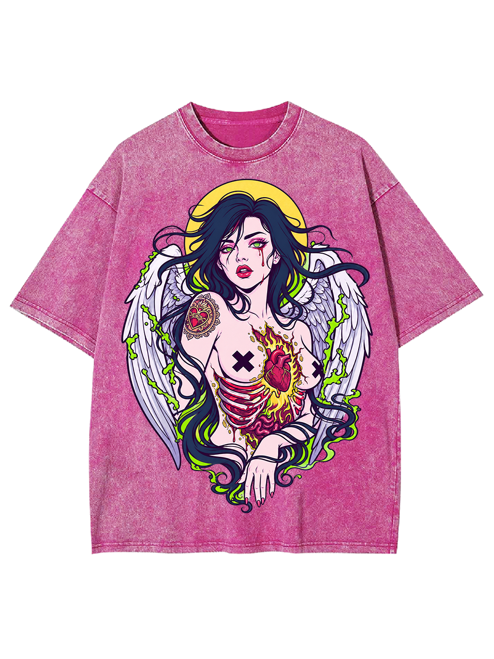 FALLEN HEART ANGEL AAA WASHED TSHIRT
