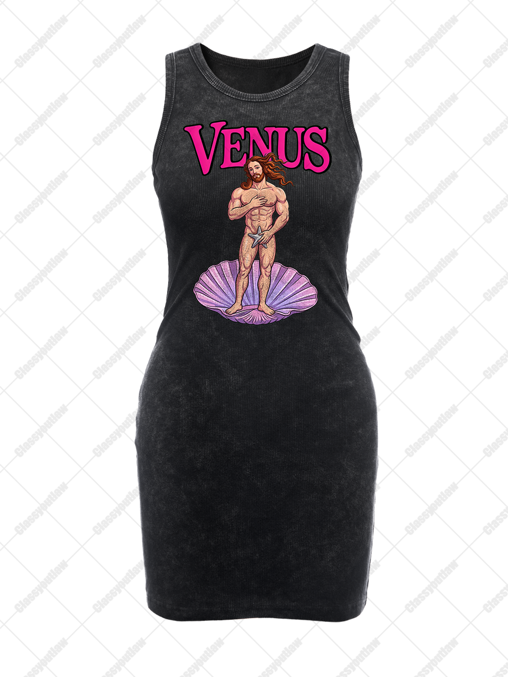 SHELL GOD VINTAGE BODYCON TANK DRESS