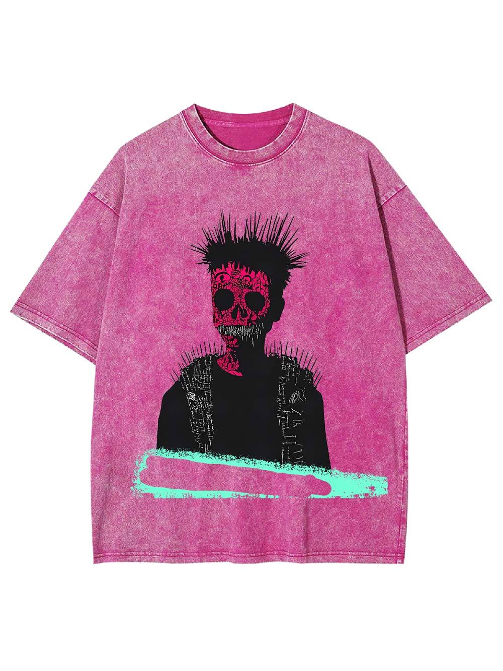 Punk Skull Aura Washed Tshirt
