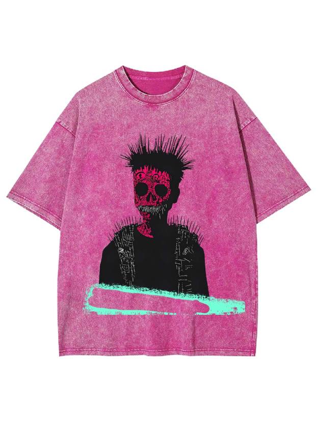 Punk Skull Aura Washed Tshirt