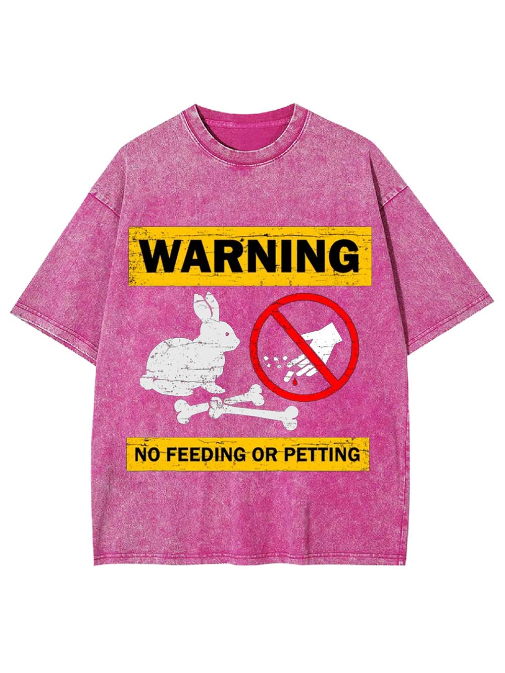Warning No Feeding Or Petting Washed Tshirt