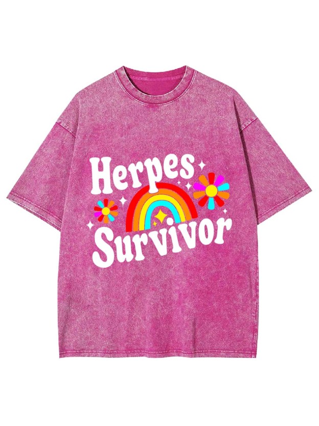 Herpes Survivor Washed Tshirt