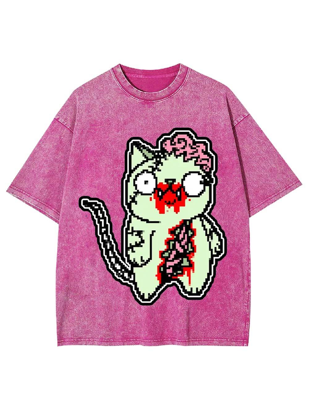 Zombie Cat Washed Tshirt
