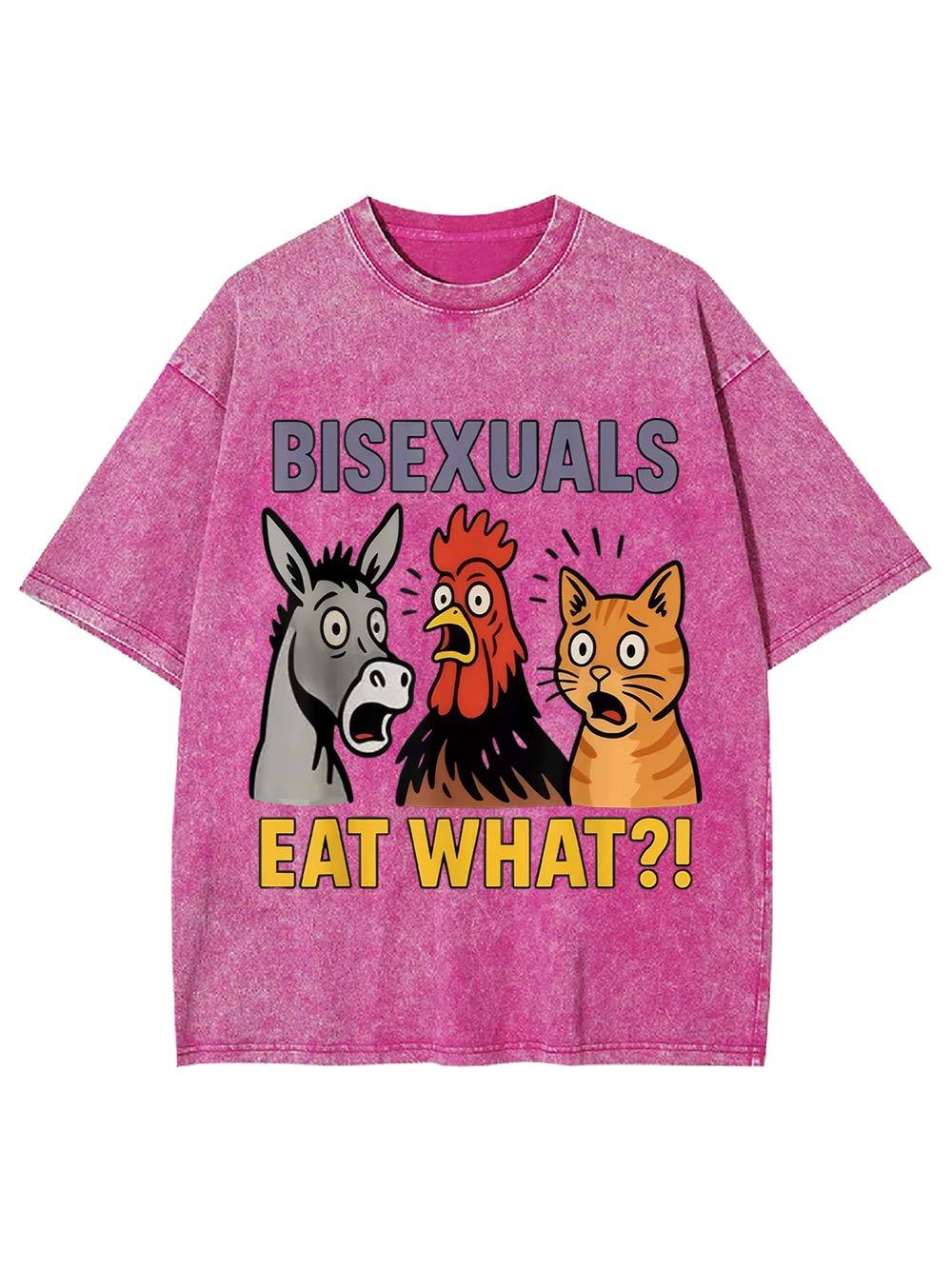 Bisexuals Eat What?! Washed Tshirt